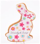 Ciastko zając Uszak 7x5,5 cm wzór kwiatki