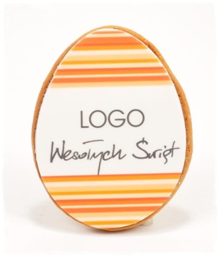 Ciastko pisanka 9x7 cm z jadalnym nadrukiem wzór paski