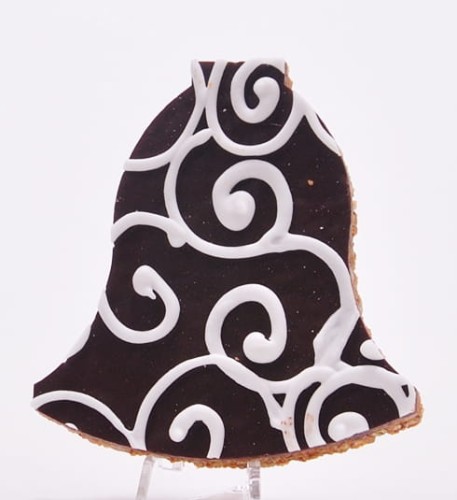 Piernik dzwonek 9x8,5 cm z polewą czekoladową i lukrową dekoracją